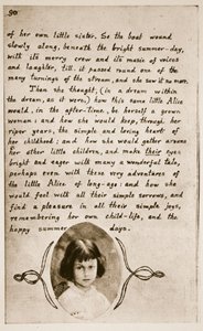 Alice Liddell på sidste side af 